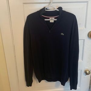 LACOSTE Men’s Size 6 Black Half Zip Pullover